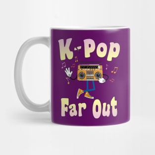 K-Pop is Far Out on a retro boombox Mug